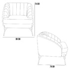 Kit 2 Poltronas Decorativa Pés De Aço Coral D02 Linho Chumbo