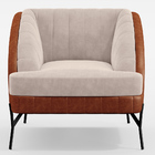 Kit 2 Poltronas Decorativa Pés De Aço Coral D02 Veludo Bege C