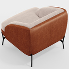 Kit 2 Poltronas Decorativa Pés De Aço Coral D02 Veludo Bege C