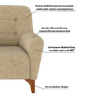 Kit 2 Poltronas Decorativa Pés Madeira Kunis Linho Bege G45 -