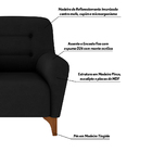 Kit 2 Poltronas Decorativa Pés Madeira Kunis Veludo Preto - G