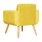 Kit 2 Poltronas Decorativa Pés Palito Cristal Suede Amarelo