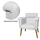 Kit 2 Poltronas Decorativa Pés Palito Elisa Suede Branco