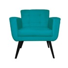 Kit 2 Poltronas Decorativa Pés Palito Geovana Azul Turquesa