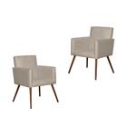 Kit 2 Poltronas Decorativa Recepção Lari Suede Bege Nude