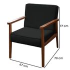 Kit 2 Poltronas Decorativa Recepção Laura Suede Preto