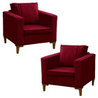 Kit 2 Poltronas Decorativa Riviera Veludo Vermelho - Speciale
