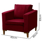 Kit 2 Poltronas Decorativa Riviera Veludo Vermelho - Speciale