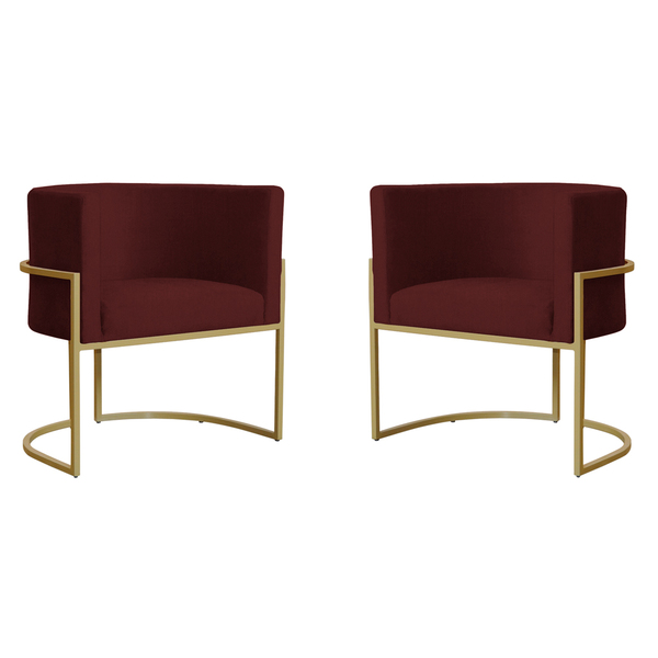 Kit 2 Poltronas Decorativa Sala De Estar Luana Base Gold Sued