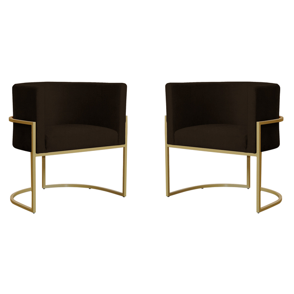 Kit 2 Poltronas Decorativa Sala De Estar Luana Base Gold Sued