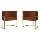 Kit 2 Poltronas Decorativa Sala De Estar Luana Base Gold Sued