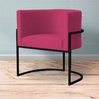 Kit 2 Poltronas Decorativa Sala De Estar Luana Base Preta Vel