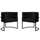 Kit 2 Poltronas Decorativa Sala De Estar Luana Base Preta Vel
