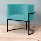 Kit 2 Poltronas Decorativa Sala De Estar Luana Base Preta Vel