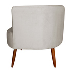 Kit 2 Poltronas Decorativa Sala De Estar Megan Veludo Bege -