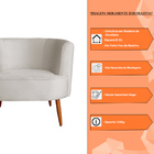 Kit 2 Poltronas Decorativa Sala De Estar Megan Veludo Bege -