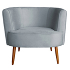 Kit 2 Poltronas Decorativa Sala De Estar Megan Veludo Cinza -