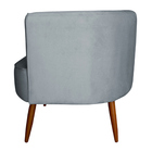 Kit 2 Poltronas Decorativa Sala De Estar Megan Veludo Cinza -