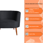 Kit 2 Poltronas Decorativa Sala De Estar Megan Veludo Grafite