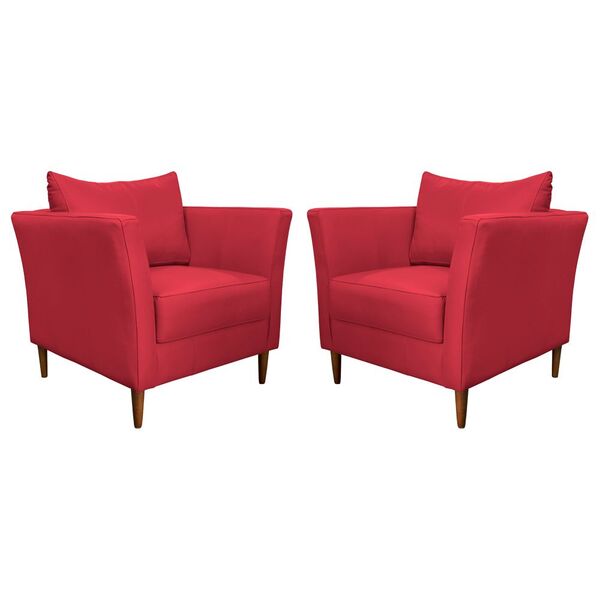 Kit 2 Poltronas Decorativa Sala De Estar Pés Palito Lubbock C