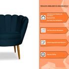 Kit 2 Poltronas Decorativa Sala De Estar Pétala Veludo Azul M