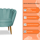 Kit 2 Poltronas Decorativa Sala De Estar Pétala Veludo Azul T