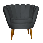 Kit 2 Poltronas Decorativa Sala De Estar Pétala Veludo Grafit