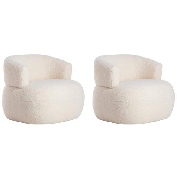 Kit 2 Poltronas Decorativa Sala De Estar Recepção Suiça Boucl