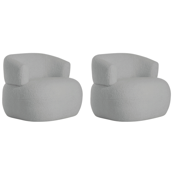 Kit 2 Poltronas Decorativa Sala De Estar Recepção Suiça Boucl