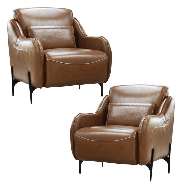 Kit 2 Poltronas Decorativa Sala De Estar Rene Supreme Couro M