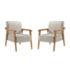 Kit 2 Poltronas Decorativa Sala Estar Linho Cinza Claro Lia