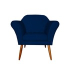 Kit 2 Poltronas Decorativa Sala Marcela Suede Azul Marinho