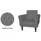 Kit 2 Poltronas Decorativa Sala Quarto Classic Suede Cinza