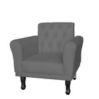 Kit 2 Poltronas Decorativa Sala Quarto Classic Suede Cinza
