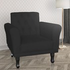 Kit 2 Poltronas Decorativa Sala Quarto Classic Suede Preto