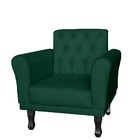 Kit 2 Poltronas Decorativa Sala Quarto Classic Suede Verde