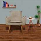 Kit 2 Poltronas Decorativa Sala Quarto Emília Plus Capuccino