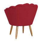 Kit 2 Poltronas Decorativa Sala Quarto Pétala Suede Vermelho