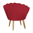 Kit 2 Poltronas Decorativa Sala Quarto Pétala Suede Vermelho