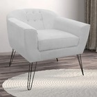 Kit 2 Poltronas Decorativa Sala Quarto Recepção Jolly Branco