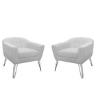 Kit 2 Poltronas Decorativa Sala Quarto Recepção Jolly Branco