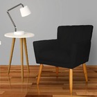 Kit 2 Poltronas Decorativa Sala Recepção Cecília Suede Preto