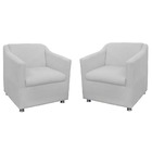 Kit 2 Poltronas Decorativa Sala Recepção Tilla Suede Branco