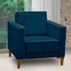 Kit 2 Poltronas Decorativa Sarah Veludo Azul - Speciale Home