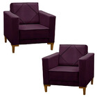 Kit 2 Poltronas Decorativa Sarah Veludo Roxo - Speciale Home