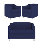 Kit 2 Poltronas Decorativa Tilla + Namoradeira Sala De Estar