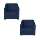 Kit 2 Poltronas Decorativa Tilla Para Recepção Wdecor Cor:azul