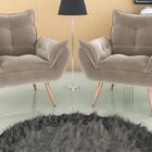 Kit 2 Poltronas Decorativa Toquio - Marrom Claro Veludo