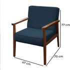 Kit 2 Poltronas Decorativa Vitória Suede Azul Marinho