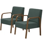 Kit 2 Poltronas Decorativas 1 Lugar Jade Braço Madeira D Sall